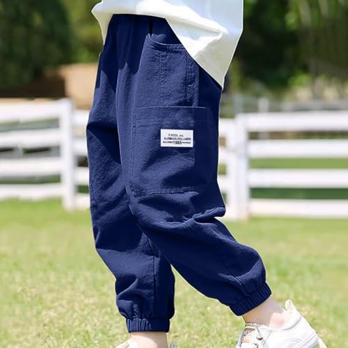 [veolaimy] 子供服 長ズボン キッズ 男の子 女の子 夏 ジョガーパンツ ガールズ 薄手 通気性 快適 イージーパンツ ボーイズ 虫よけ 無地 シンプル ロングパンツ ウエストゴム 裾ゴム カジュアル ボトムス おしゃれ 通園 通学 アウトドア(B-ブルー,140)の詳細・まとめ 画像