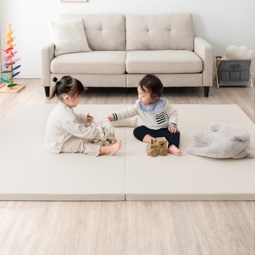 タンスのゲン プレイマット 2つ折り 折りたたみ 155×155 厚み 4㎝ 防水 防音 軽量 ベビーマット 折りたたみマット 31800079(101681) 1