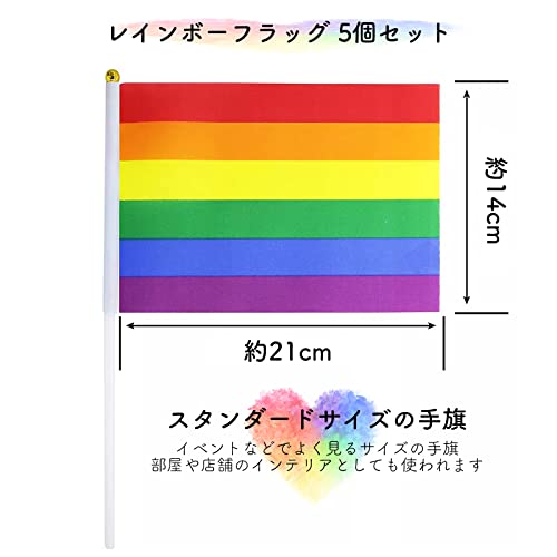 AWARENESS RIBON レインボーフラッグ 14cm 21cm 国旗 LGBT レインボープライド 手旗の詳細・まとめ 画像