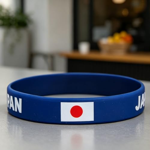 [Haixifry] 国旗リストバンドブレスレット 2個パック ラバー スポーツ ファッション 日本代表 試合 応援グッズ リストバンド シリコン ブレスレット サッカー パーティー 記念品 (2)の特徴・詳細 画像