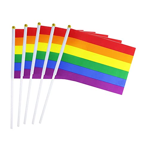 AWARENESS RIBON レインボーフラッグ 14cm 21cm 国旗 LGBT レインボープライド 手旗 1