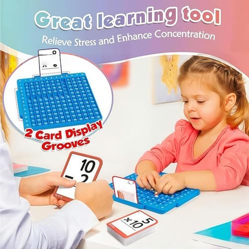 数学 フラッシュカード 24.2x12cm 算数フラッシュカード - ボード付き学習ゲーム 四則演算 計算足し算 引き算 掛け算 割り算 1〜6歳向け 知育玩具 家庭 保育園 幼稚園 学校 教室 男女兼用 誕生日プレゼント 初期数学教育 1~6歳向け 男の子 女の子用 教室 幼稚園 保育園 自宅 旅行先の特徴・詳細 画像