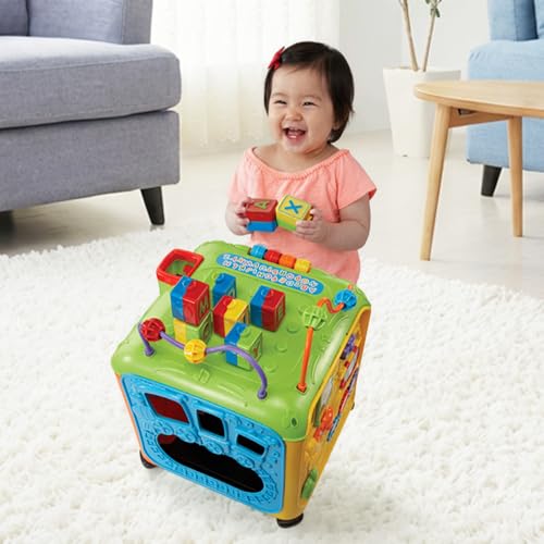 VTech 公式 ヴイテック 日本語と英語バイリンガル 大型アクティビティキューブ 知育玩具 9ヶ月~3歳 男の子 女の子 赤ちゃん おもちゃ 誕生日 プレゼント 誕生日プレゼント 文字 数字 形 動物 多機能おもちゃの特徴・詳細 画像