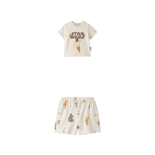 [ジェラート ピケ] STAR WARS【ベビー】 ワンポイントTシャツ PBCT262401 ユニセックス CRM 80 【STAR WARS】 総柄ショートパンツ PBCP262402 ユニセックス CRM 80 1