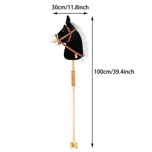 MUOVE 36インチ プラッシュ乗馬スティック、手縫いヘッド、頑丈な木製スティック、さらに隣り合わせ&クリップクロップサウンドの特徴・詳細 画像