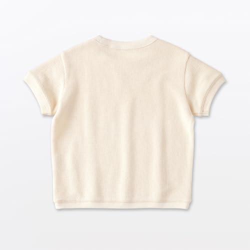 無印良品 あたまするっとワッフル編み半袖Tシャツ ユニセックスベビー CC28VA6S 生成 90の特徴・詳細 画像