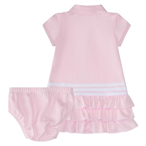 adidas 女児用半袖フリルポロドレス2点セット, クリアピンク。, 12 Monthsの詳細・まとめ 画像