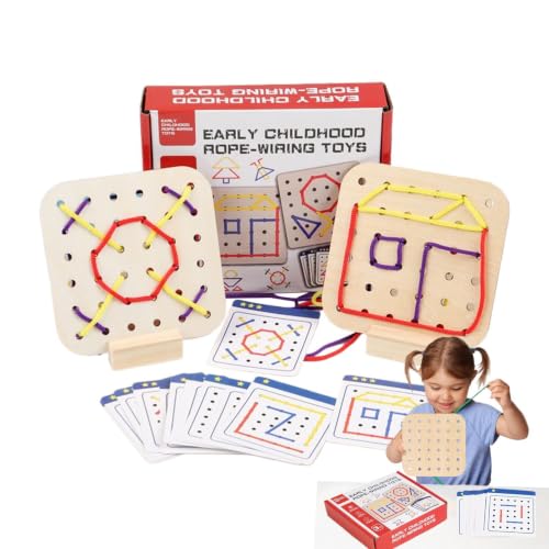 Threading Toy,Educational Threading Activity Puzzles - Fine Motor Skill Toys String Art Travel Game For Kids Ages 3+ Car Road Trip 1