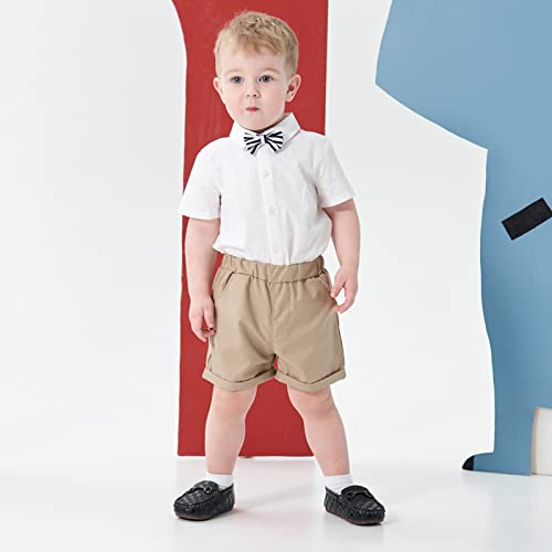 [Famuka] ベビー服 男の子 キッズ シャツ ハーフパンツ ポロシャツ 子供 ボーイズ Tシャツ スクール トップス 春夏服 ベビー ポケット付 通園通学 (color4, 90)の特徴・詳細 画像