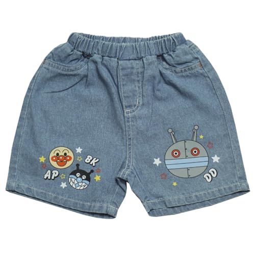 [バンダイ] 【本体綿100％】2026年 夏物 アンパンマン デニム ハーフパンツ Anpanman サックス◇90cm 1
