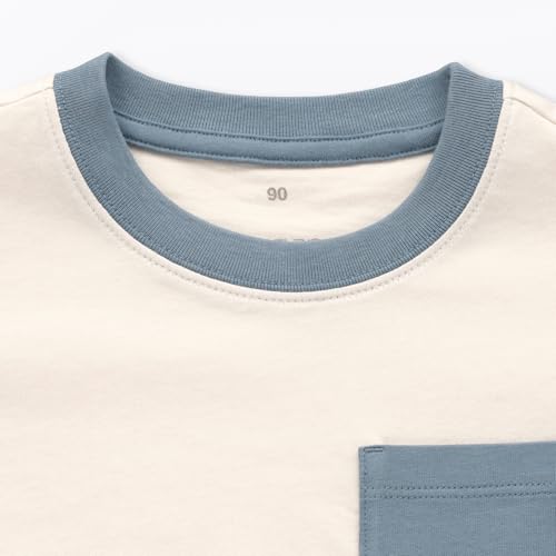 無印良品 あたまするっと カラーブロッククルーネック半袖Tシャツ ユニセックスベビー CC296A6S 生成 90の特徴・詳細 画像