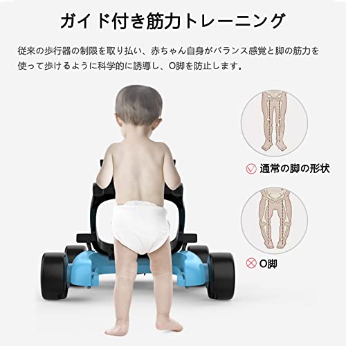 歩行器 ベビーウォーカー 赤ちゃん 歩行機 育児 3way ウォーカー/手押し車として使用可能 歩く練習 安全ストッパー 取り外し可能 高度調整可能 滑り止め 車形 安全 音楽を再生可能 ベビー用品 出産祝い おしゃれ ベビー用品(ブルー)の詳細・まとめ 画像