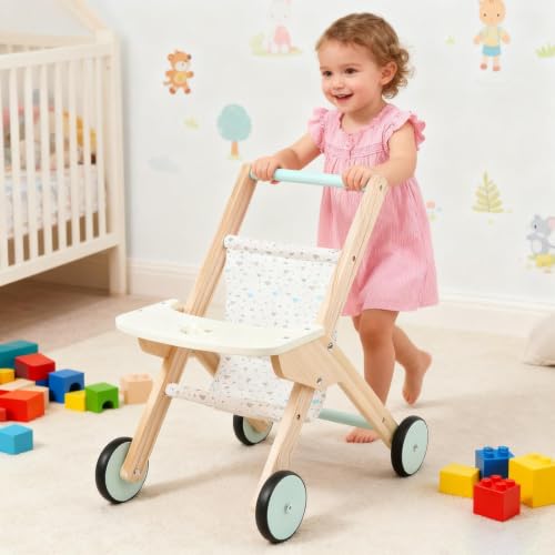 ベビープッシュウォーカー - 幼児用木製ベビープッシュウォーカー |子供男の子女の子向けスタンド知育玩具、最初のステップ学習補助、屋内屋外庭寝室ガーデンパーク用バランスサポートアクティビティおもちゃの特徴・詳細 画像