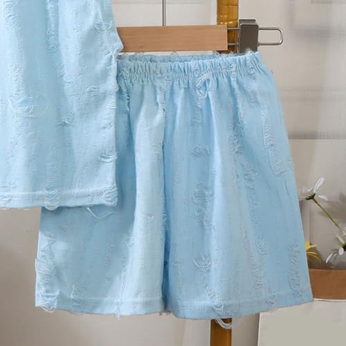 [Shopyruder] セットアップ キッズ 子供服 男の子 セットアップ ベビー服 女の子 夏 韓国 無袖 ハーフパンツ 上下 子供 ジャージ タンクトップ ショートパンツ お洒落 スウェット 2点 ルームウェア 半ズボン 男女兼用 通園 通学 速乾 夏服(空色,130)の詳細・まとめ 画像