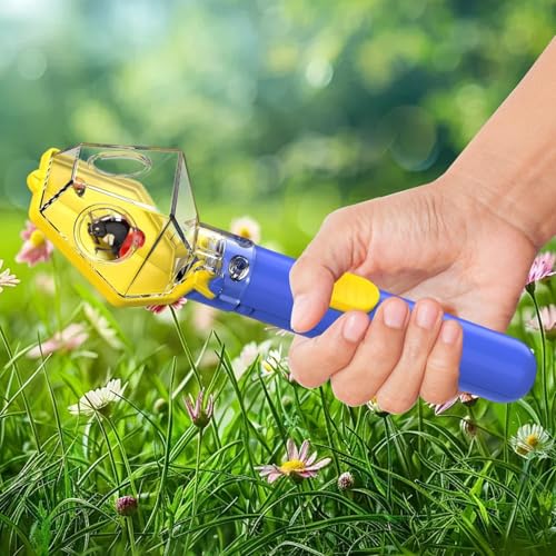 捕虫器 バグキャッチャー 6倍拡大鏡付き 昆虫キャッチャーツール 子供 教育用 おもちゃ 虫キャッチ 捕虫器 非接触 手動式 広口タイプ 透明 片手操作 触らず逃がす 手持ち 簡単捕獲 片手操作 虫の捕獲 ツール 採集 アウトドア探検キット 屋内室外対応の特徴・詳細 画像