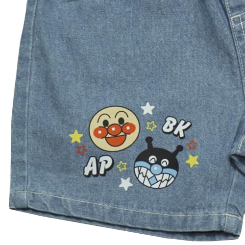 [バンダイ] 【本体綿100％】2026年 夏物 アンパンマン デニム ハーフパンツ Anpanman サックス◇90cmの特徴・詳細 画像