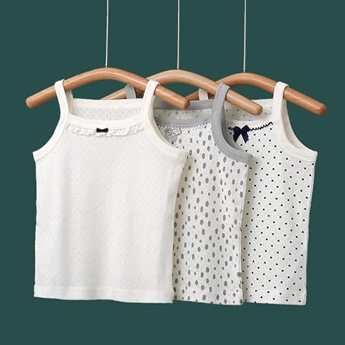 [Baby koi] ベビー服キャミソールタンクトップ女の子ガールズキッズメッシュ柄三枚組贈り物肌着ホワイトグレー90cmの詳細・まとめ 画像