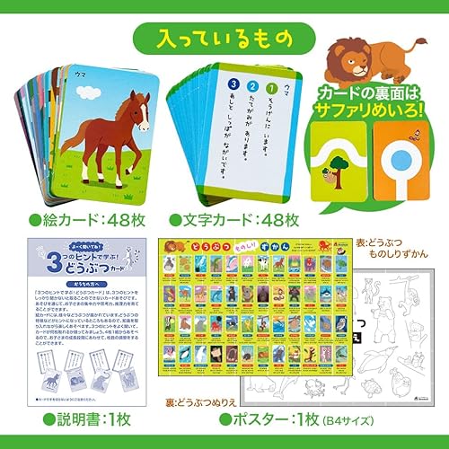 よーく聞いてね!3つのヒントで学ぶ!どうぶつカードの特徴・詳細 画像