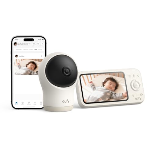 【BabyTech Awards 2025-26 認定商品】 Anker Eufy (ユーフィ) Baby Monitor C10(ベビーモニター) 約300万画素/2K 4倍ズーム/動作・室温検知/モニター/24時間録画/夜間撮影/Wi-Fi不要/首振り/赤ちゃん/子供/見守り/出産祝い/プレゼントの外観・全体像 画像