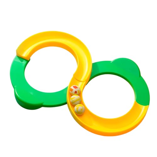 [Tumanld]【知育玩具】感覚統合能力開発 多機能ビーズトイ 4～6歳向け 運動神経向上 色彩認識トレーニング 繰り返し遊べる安全設計 幼稚園・家庭用知育教材 8字型コース付属 黄色 1