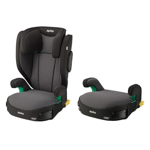 Aprica(アップリカ) ジュニアシート ブースターシート ISOFIX固定 ライドクルーISOFIX AB 3歳半頃~12歳頃まで R129適合 カップホルダー付 背もたれ取り外し可 (ブラック) 【2024年モデル】 2213767の外観・全体像 画像