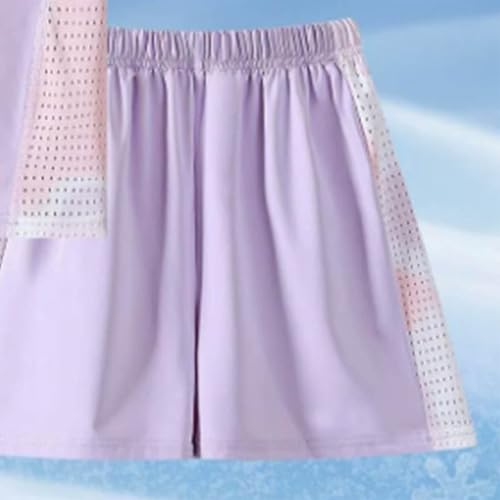 [hvreiop] スポーツウェア 女の子 夏 接触冷感 ジャージ 上下セット キッズ 吸汗速乾 薄手 通気性 B-パープル 100 [並行輸入品]の特徴・詳細 画像