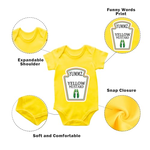 [AOUYOA] い ロンパース 男の子ベビー服 ケチャップ マスタード 可愛い 双子女の子出産祝いのプレゼント(ketchup short 3m)の詳細・まとめ 画像