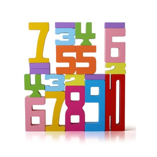 Ladruph 3D デジタルパズル 木製 数字ビルディングブロックセット 赤ちゃん用 脳発達学習ギフト モンテッソーリ スタッキングおもちゃ モンテッソーリ 子供用知育玩具 早期教育玩具数学学習おもちゃ [並行輸入品] 1