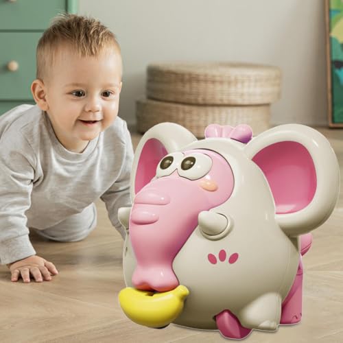 赤ちゃん用プルトイ、1歳用プルトイ | かわいい象の這う赤ちゃんのおもちゃ幼児のプルおもちゃ | ひもを引く、母の日、感謝祭、クリスマスの感覚の特徴・詳細 画像