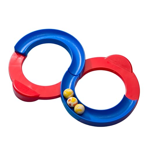 [Tumanld]【知育玩具】感覚統合能力開発 多機能ビーズトイ 4～6歳向け 運動神経向上 色彩認識トレーニング 繰り返し遊べる安全設計 幼稚園・家庭用知育教材 8字型コース付属 赤 1