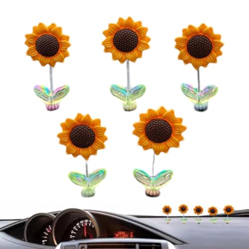 Sunflower Car Ornament - 5 Piece BobbleheadsDashboard Decoration 1
