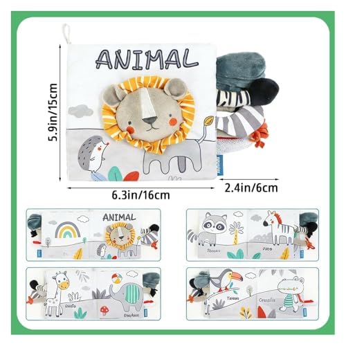 布絵本 動物 ソフトブック 仕掛け絵本 布えほん ベビーおもちゃ 0-12ヶ月 赤ちゃん用ソフト布本 ピーピーの音が出てくる 指遊び 柔らかい 知育玩具 おもちゃ 赤ちゃん えほん 子供 子ども こども ベビー キッズ おしゃれ かわいい ギフト 贈り物 プレゼント ラッピング 出産祝い (うさぎ)の特徴・詳細 画像
