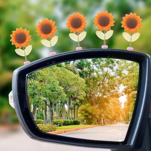Sunflower Car Ornament - 5 Piece BobbleheadsDashboard Decorationの特徴・詳細 画像