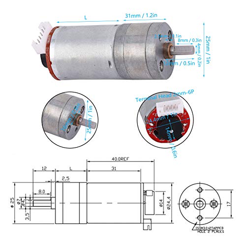 DCモーター DCモーターキット DCモーターDCモーターキット DIYエンコーダーギアモーターマウントブラケット 65mm ホイールキットスマートカーロボット DC6V 用スマートカーロボット (速度1000)の詳細・まとめ 画像