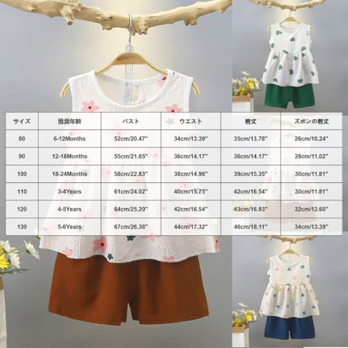 [Shopyruder] ベビー服 女の子 人気 70 80 90 ブランド 夏 セットアップ キッズ 子供服 ショートパンツ プレゼント 赤ちゃん服 ノースリーブ セパレート 夏服 おしゃれ 無地 可愛い 普段着 フリル 韓国風 通園 通学 2点セット(（ノースリーブ）-グリーン,80)の特徴・詳細 画像
