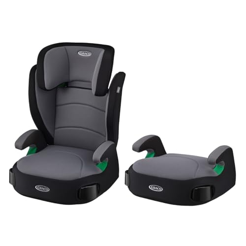 GRACO(グレコ) ジュニアシート ブースターシート シートベルト固定 ジュニアプラスネクスト R129適合 3歳半頃~12歳頃まで カップホルダー付 背もたれ取り外し可 (モノグレー) 2187306の外観・全体像 画像
