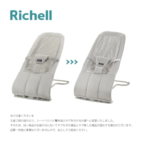 リッチェル(Richell) バウンシングシートN ライトグレー 月齢1カ月頃から 折りたたみ可 軽量 メッシュシート 丸洗い可 120478の特徴・詳細 画像
