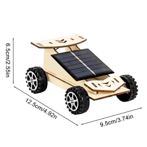 ソーラーカー組み立てキット、手作り教育科学工作、天然木を自由に塗装できるDIY教材、組み立て工作セットの特徴・詳細 画像