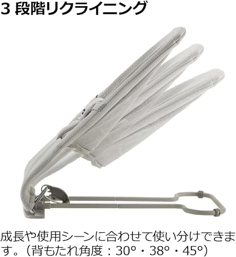 リッチェル(Richell) バウンシングシートN ライトグレー 月齢1カ月頃から 折りたたみ可 軽量 メッシュシート 丸洗い可 120478の特徴・詳細 画像