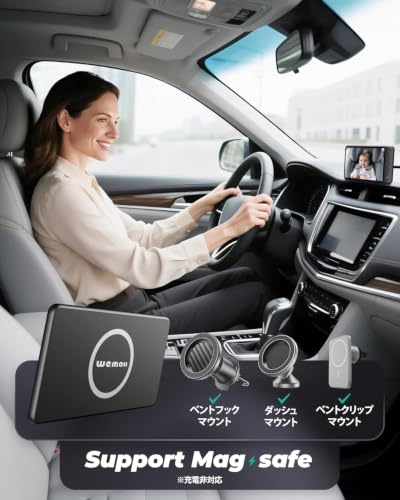 マグネット式ベビーモニター、5インチ 1080P IPS マグネット式ベビーモニター (ブラック, デュアルカメラ)の特徴・詳細 画像