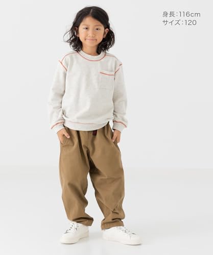 [chil2] キッズ ビッグシルエット トレーナー 無地 裏毛 子供服 ベビー服 男の子 女の子 長袖 配色ステッチ スウェット 胸ポケット 11258581-160OMの特徴・詳細 画像