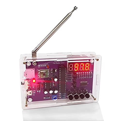 FMラジオはんだ付けキット、はんだプロジェクトキット、ポータブルラジオDIY電子キット、バッテリーまたはUSBケーブルで駆動、はんだ付けと電子の学習と教育のための練習はんだ付けキット 1