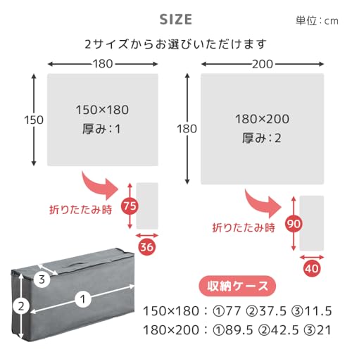 タンスのゲン プレイマット リバーシブル 150×180cm 厚み1cm 折りたたみ 防水 防音 軽量 ベビーマ 31800074(101729)の特徴・詳細 画像