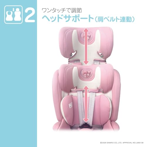 ハーネスジュニアネクスト/マイメロディー&クロミ 76cm〜150cm チャイルドシート R129の詳細・まとめ 画像