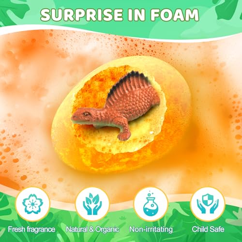 Bath Bombs for Kids with Surprise Toys Inside - XXL Dinosaur Toys Bath Bomb Gift, Gentle and Kids Safe Spa Bath Fizz Balls Kit.Christmas or Birthday Gift for Girls and Boysの詳細・まとめ 画像