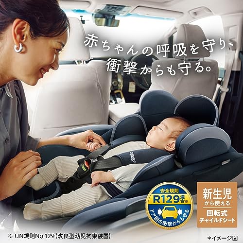 Aprica(アップリカ) チャイルドシート ISOFIX固定 フラディアプラスライト 新生児~4歳頃まで 回転式 R129適合 (ライトネイビー) 【2023年モデル】 2187854の特徴・詳細 画像