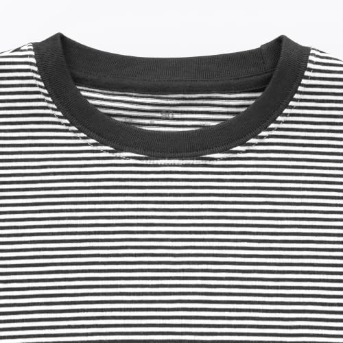 無印良品 あたまするっと 綿天竺編みクルーネック半袖Tシャツ ユニセックスベビー CC261A6S 黒ボーダー 90の詳細・まとめ 画像